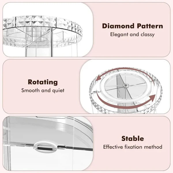 360° Rotatable Acrylic Makeup Organizer Stand