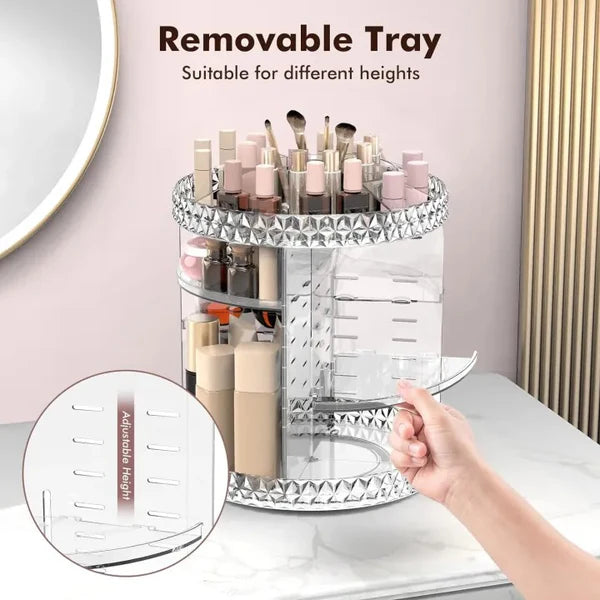 360° Rotatable Acrylic Makeup Organizer Stand