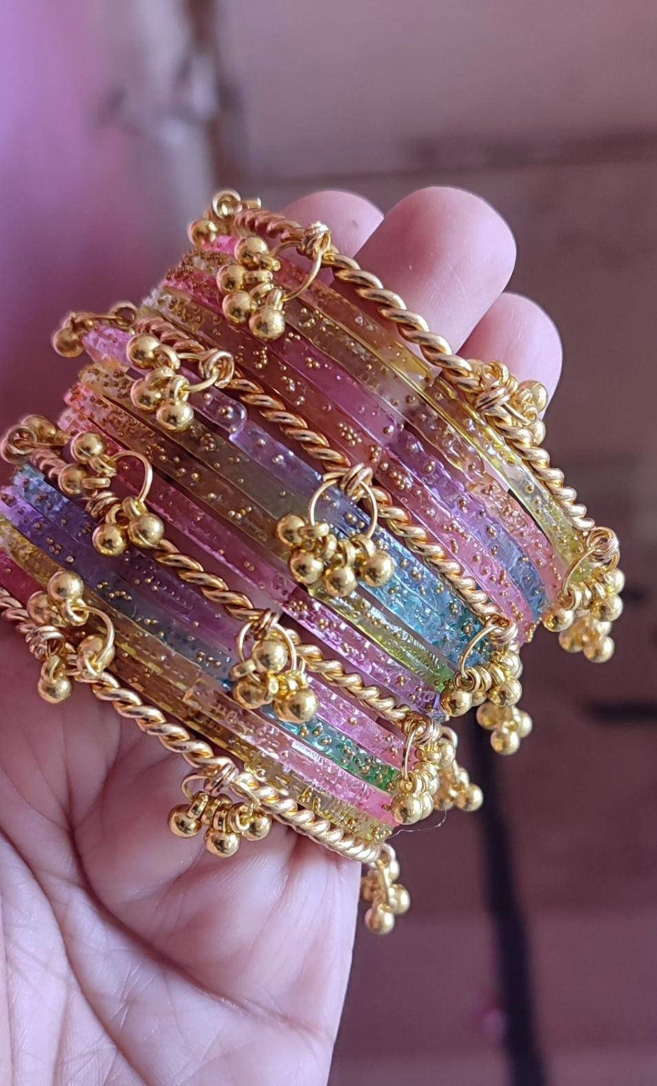 Multi Raindrop Original Kashmiri  Bangles
