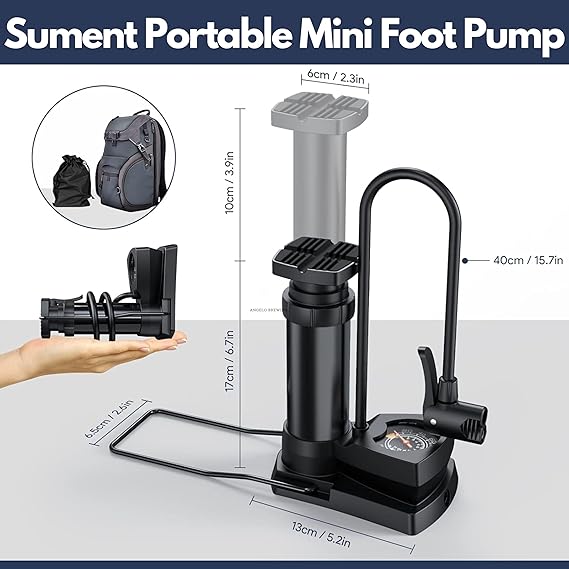 High pressure foot pump with guage