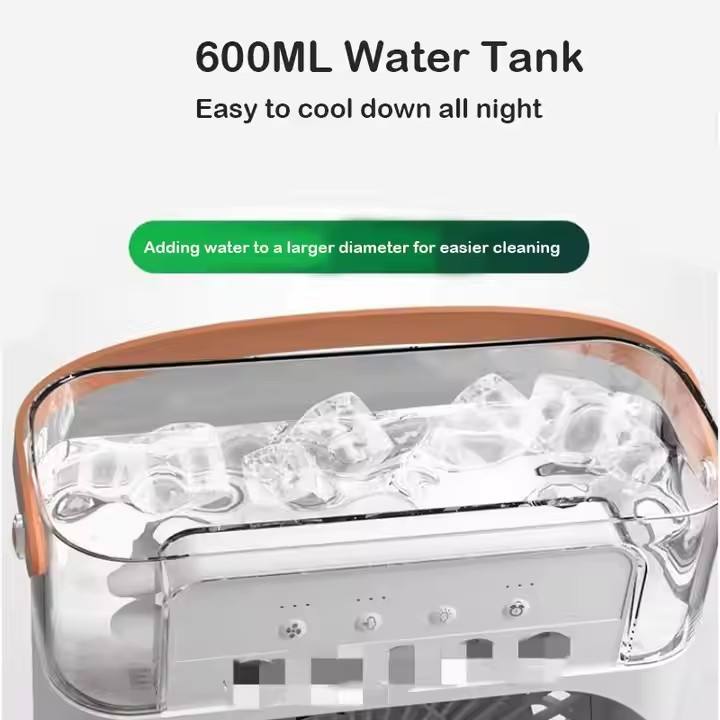 3-in-1 Portable Plastic air Cooler Fan With Color Light Humidifier Water air Cooling Car Outdoor Rv Use Mini Fan