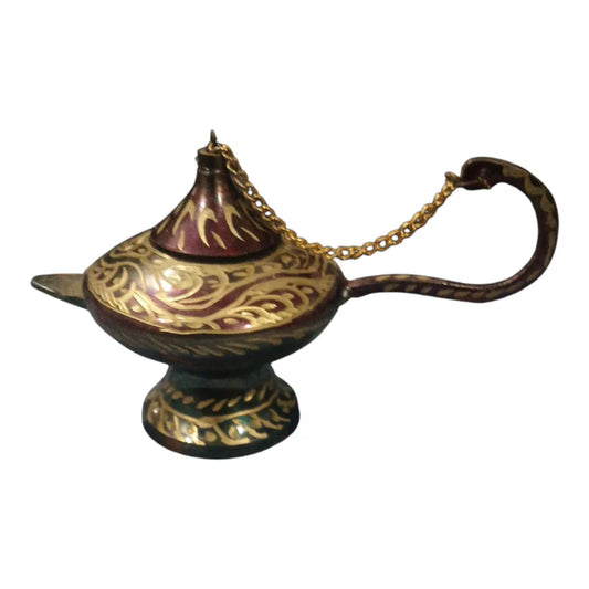 Aladin Chiragh ( lamp) ( Brass Vintage Decoration Piece - Fine Work 8 inches / Handicraft / Handmade / Vip's Creation